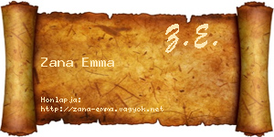 Zana Emma névjegykártya